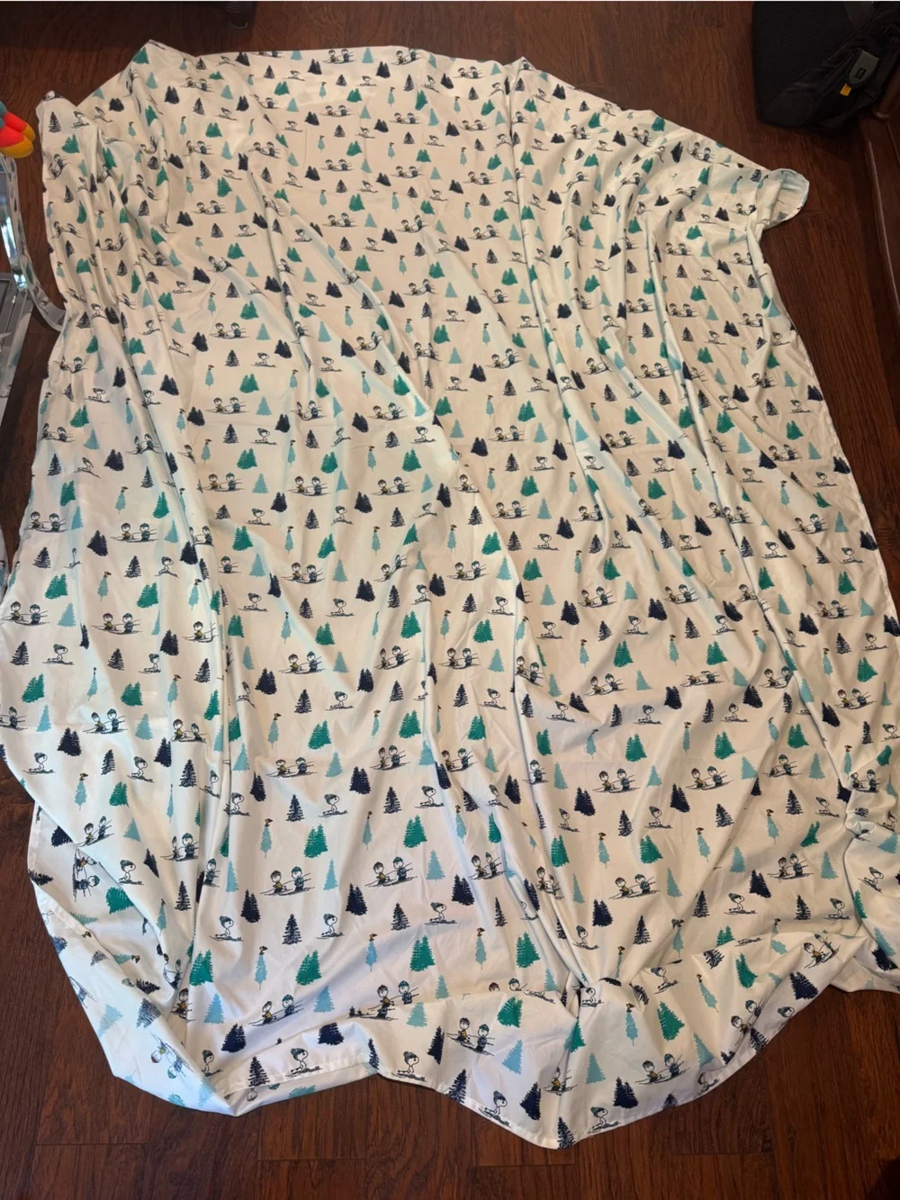 {Berkshire} Blanket Peanuts Snoopy Winter Skiing Full Sheet Set